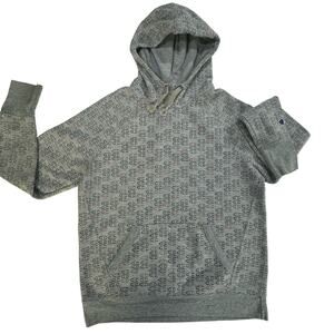 Champion All Over Logo Heather Gray Active Pullover Hoodie Men XS